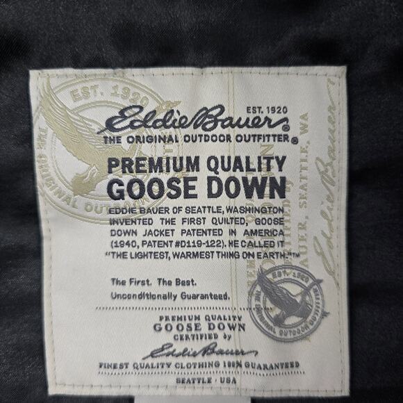 Eddie Bauer Women’s XL Black Fleece premium Goose Down Puffer Vest 6349 quilt - Picture 6 of 11